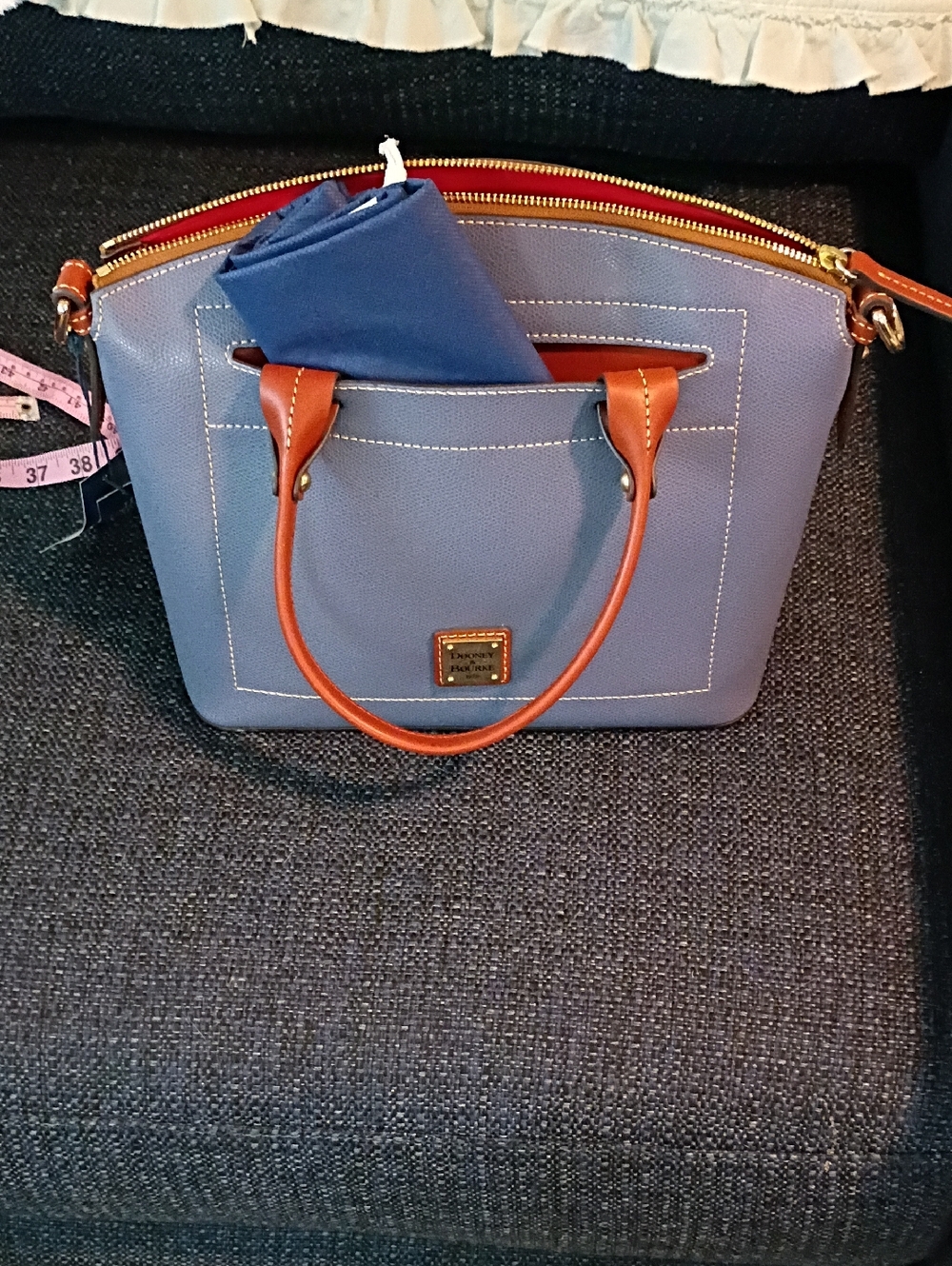 Dooney & Bourke Steel Blue Large Domed Satchel